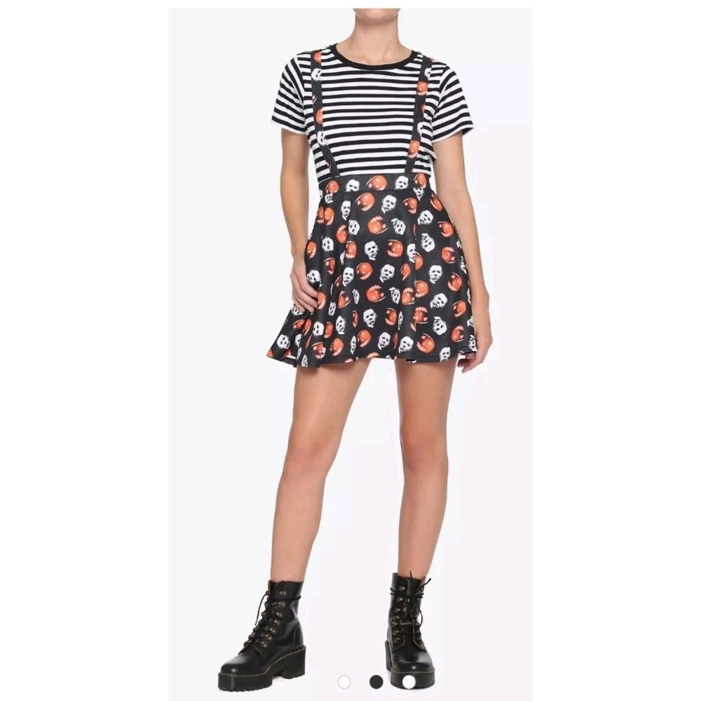 Hot Topic Women's Halloween Michael Myers Pumpkins Suspender Mini Skirt  XL Goth